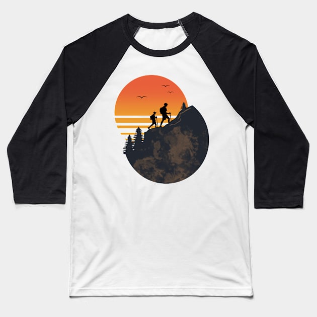 Walking Hiking Mountain Baseball T-Shirt by ThyShirtProject - Affiliate